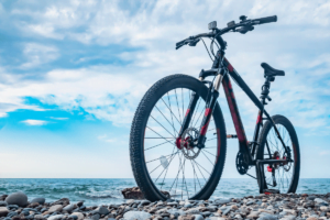 bicicleta mountain bike en la playa